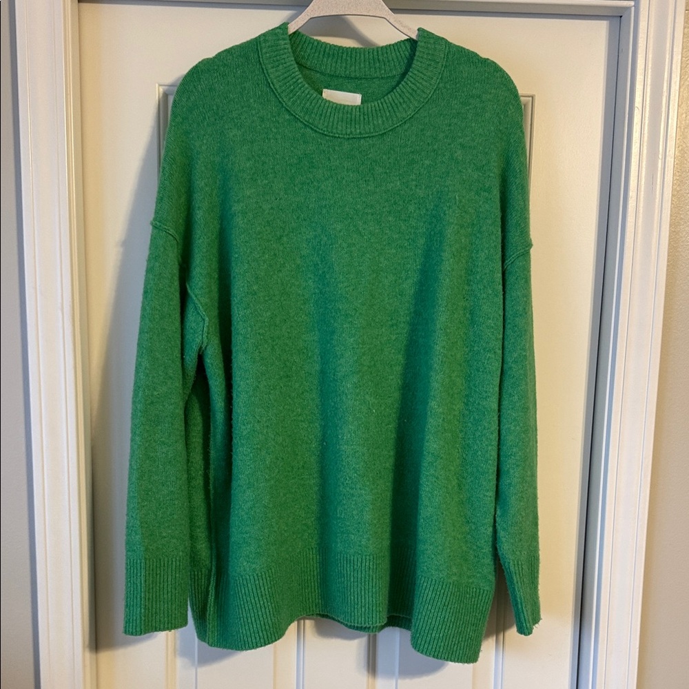 Green Knit Sweater oversized
